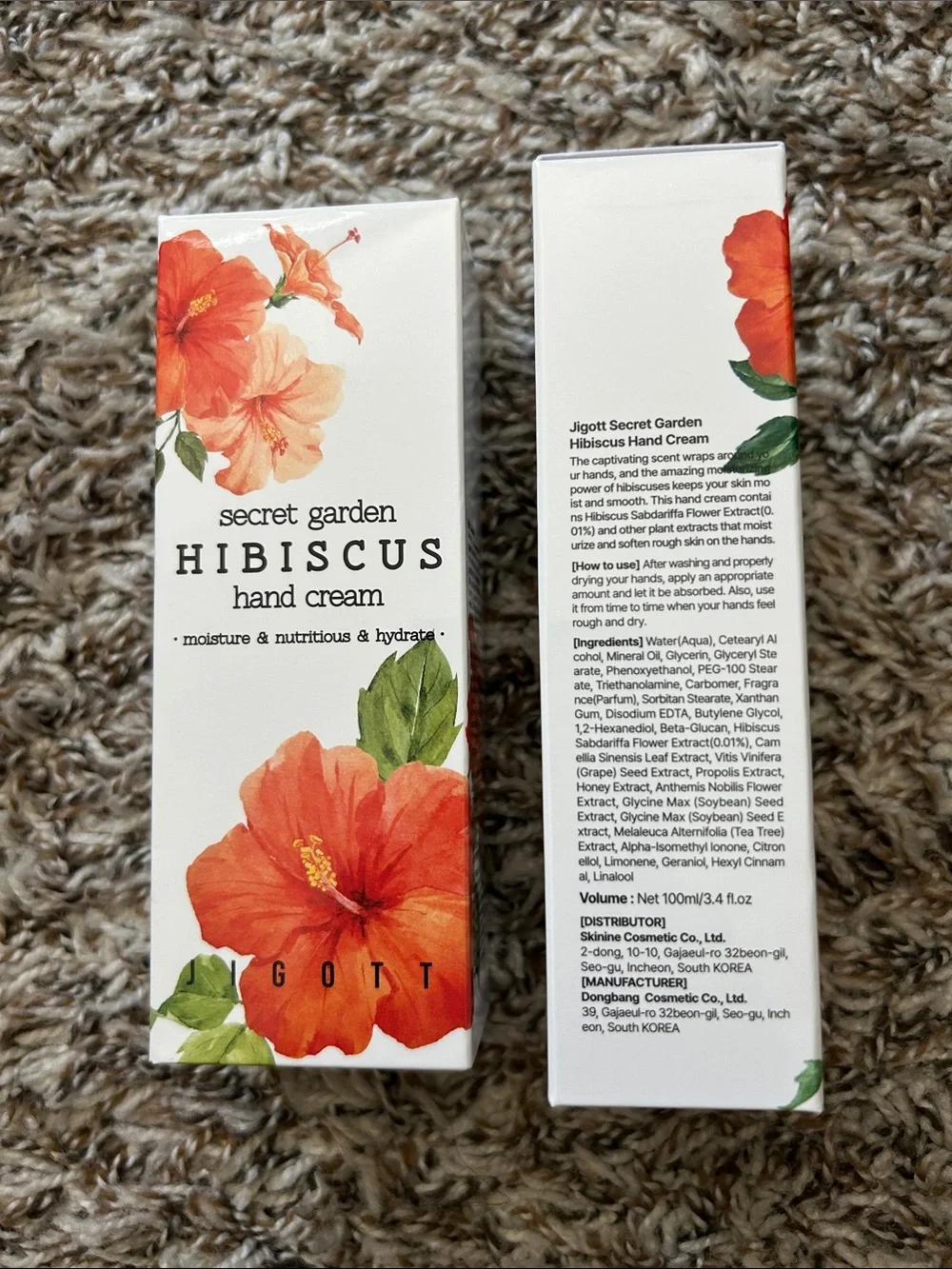 Secret Garden Hibiscus Hand Cream - Orange Floral. (2 Pack).